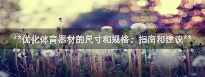 富联官方网站入口下载安装：**优化体育器材的尺寸和规
