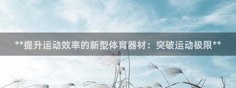 富联平台线路检测中心：**提升运动效率的新型体育器材